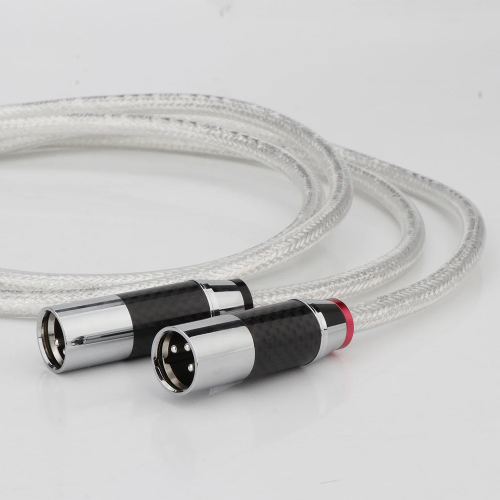 Paar Reines Silber RCA-Kabel Sterling Silber Signalkabel Kohlefaser XLR-Kabel Verbindungskabel Audio-Kabel PSS Reines Silber – Detail 11
