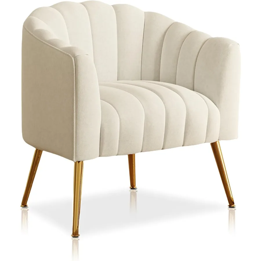 Oversized Pumpkin Couch Accent Chair Modern Comfy Velvet Upholstered Barrel Chairs Luxury Single Sofa Armchair for Living Room