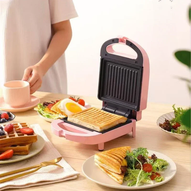 Tostadora a presión, máquina de desayuno, sándwich, máquina de comedor ligera para el hogar, máquina para hacer gofres, tostadora calentada