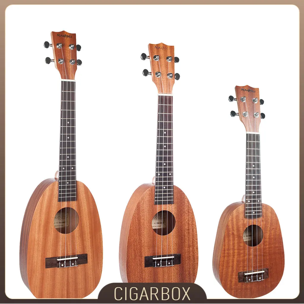 Sapele Pineapple Ukulele Matte Student Ukuleles Ukes Soprano/ Uku Concert/ Uke Tenor 4 Strings Mini Guitar