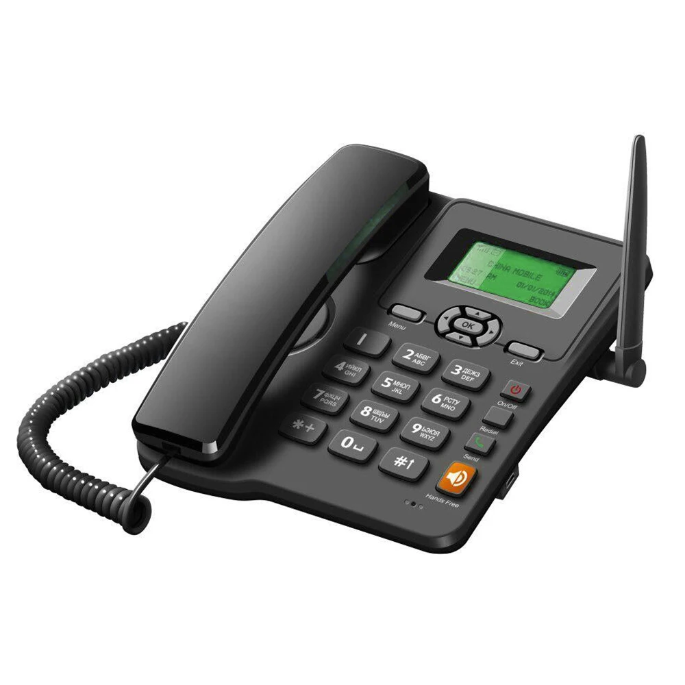 Wireless Cordless Phone Desktop Telephone Support GSM 850/900/1800/1900MHZ Dual SIM Card 2G Fixed Antenna Radio Alarm Clock
