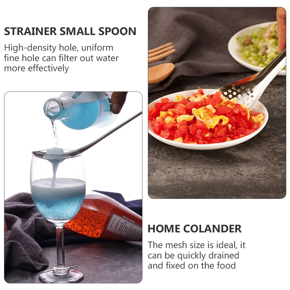 

1Set Stainless Steel Caviar Spoons Mirror Polish Wear Resistant Spherification Strainers for Kitchen Food Dishes Egg Separator
