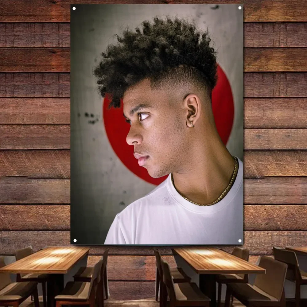 Drop fade haircut Black man Flag Digital Printing Banner Hairstyling Poster for Barber Shop Wall Art Indoor Tapestry Decor 1