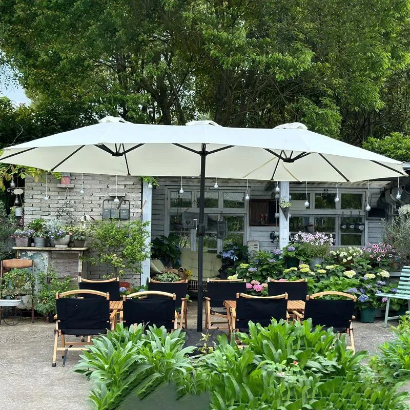 2026 Cheap  Direct Price  Double-Sided Twin Patio Umbrella Sun Shade Garden Folding  Sun Beach Umbrella