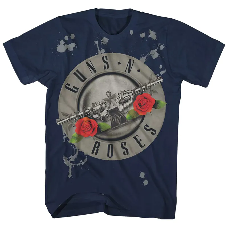 2026 Pistol Rose Muster Guns N' Roses Rock Guns and Roses Band Casual T-Shirt für Männer und Frauen Luxus-Bandmarke – Detail 5