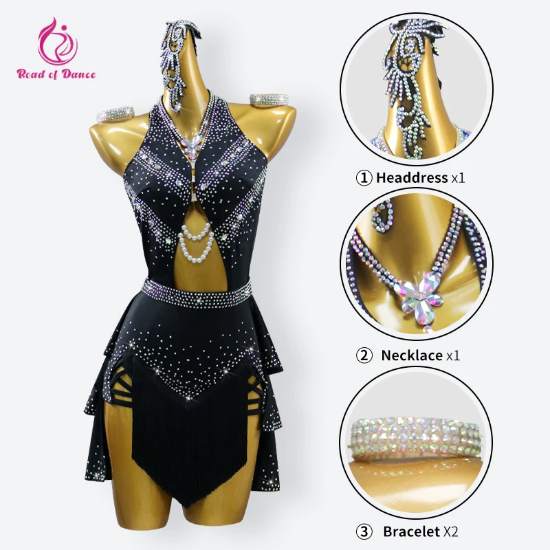 Robe pour filles danse latine Sexy salle de bal femmes soirées vêtements de fête scène compétition Dancewear Costum femme costume