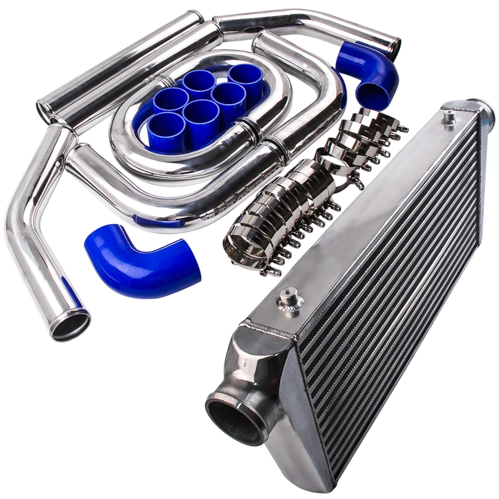 

Aluminum Turbo Inter Cooler 600x300x76mm 3" inlet + 2.5" Intercooler Piping Kits