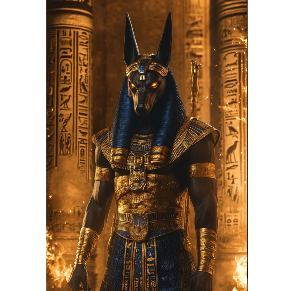 The God Anubis Portrait diamon - Resin Art Wallpaper 评论和价格