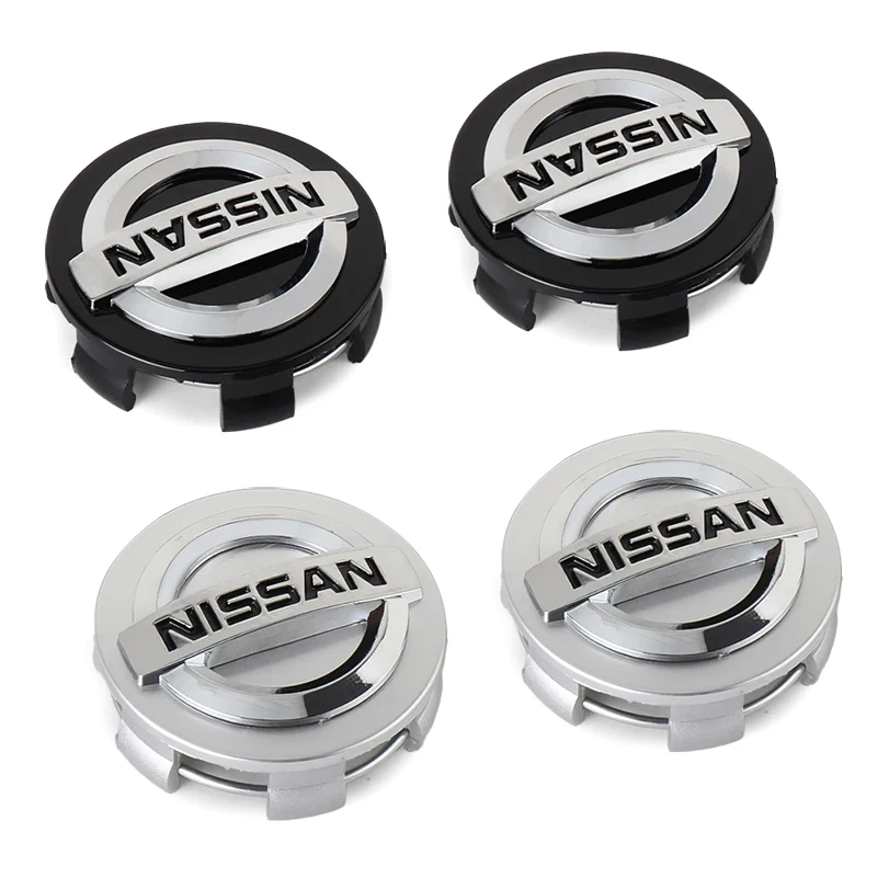 Nissan X Trail için 60mm araba tekerlek Hub merkezi çıkartmalar X Trail Xterra Qashqai J11 Tiida Tiida Navara Navara Altima Juke not yaprak GTR