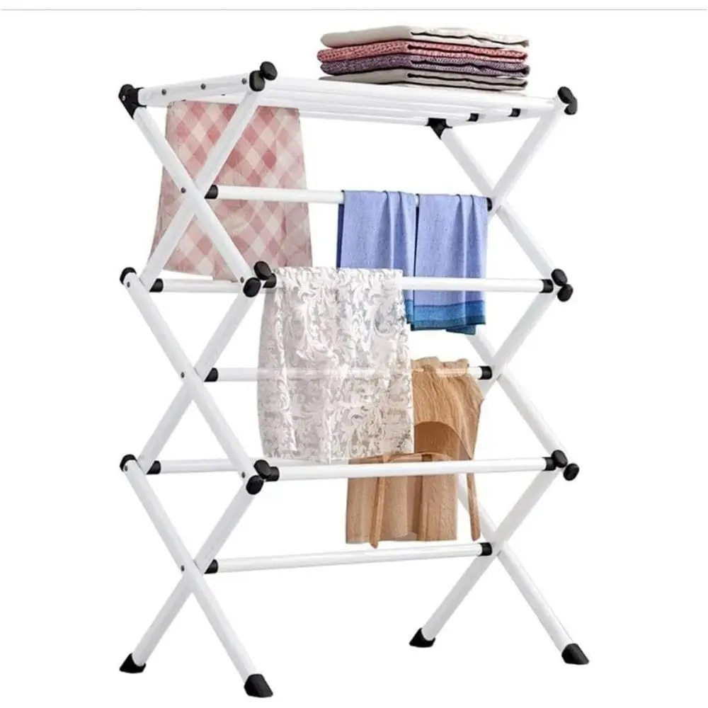 

Space-Saving Metal Clothes Drying Rack for Bedroom, Balcony, and Home Use