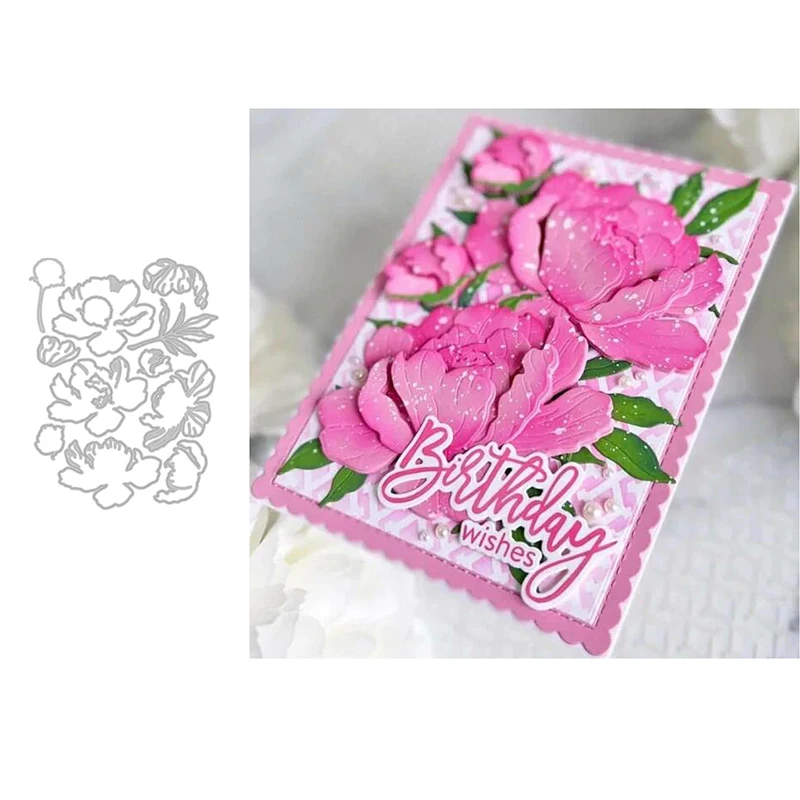 

Metal Cutting Die For DIY Photo Album Scrapbook 3D Greeting Card Making Creative Overlapping Flower Template 2022 NEW