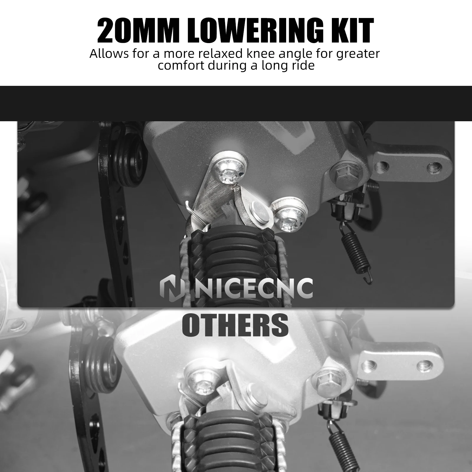 2020-2024 For Yamaha Tenere 700 Rally Edition Tenere 700 /XTZ700 Footpeg Footrests Lowering kit Lower 20MM Yamaha Tenere 700 World Raid 2022 Tenere 700 XTZ700 2019-2024 Tenere 700 T7 Accessories view 2