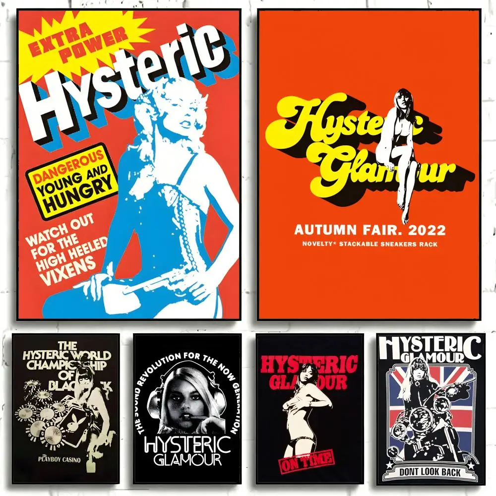 Brand Hysteric Glamour Poster Self-adhesive Art Waterproof Paper Sticker Coffee House Bar Room Wall Decor