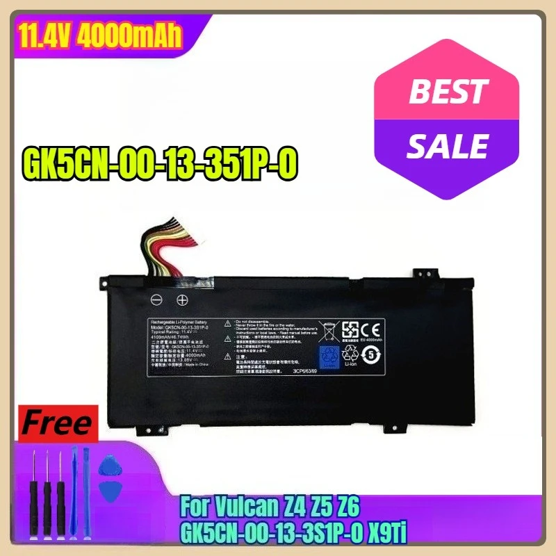 

11.4V 4000mAh Laptop Battery GK5CN-00-13-351P-0 for Vulcan Z4 Z5 Z6 GK5CN-00-13-3S1P-0 X9Ti