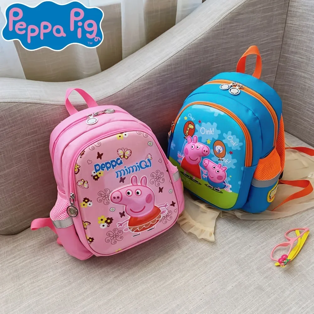 Peppa pig impresso dos desenhos animados das crianças mochila adequado para meninos meninas estudantes ao ar livre viagem escola presente do feriado