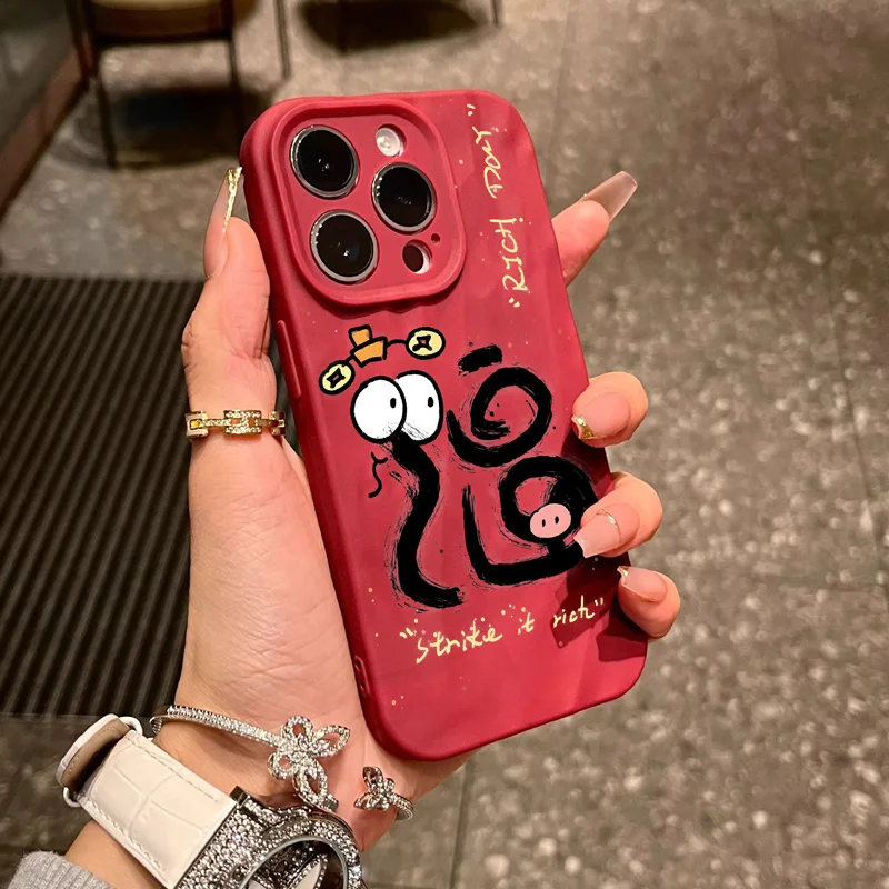 Gourde حظًا سعيداً لأنماط العام الجديد جراب هاتف آيفون 16 15 14 12 13 11 Pro Max IP 7 8 Plus Iphone X XS XR Xs Max