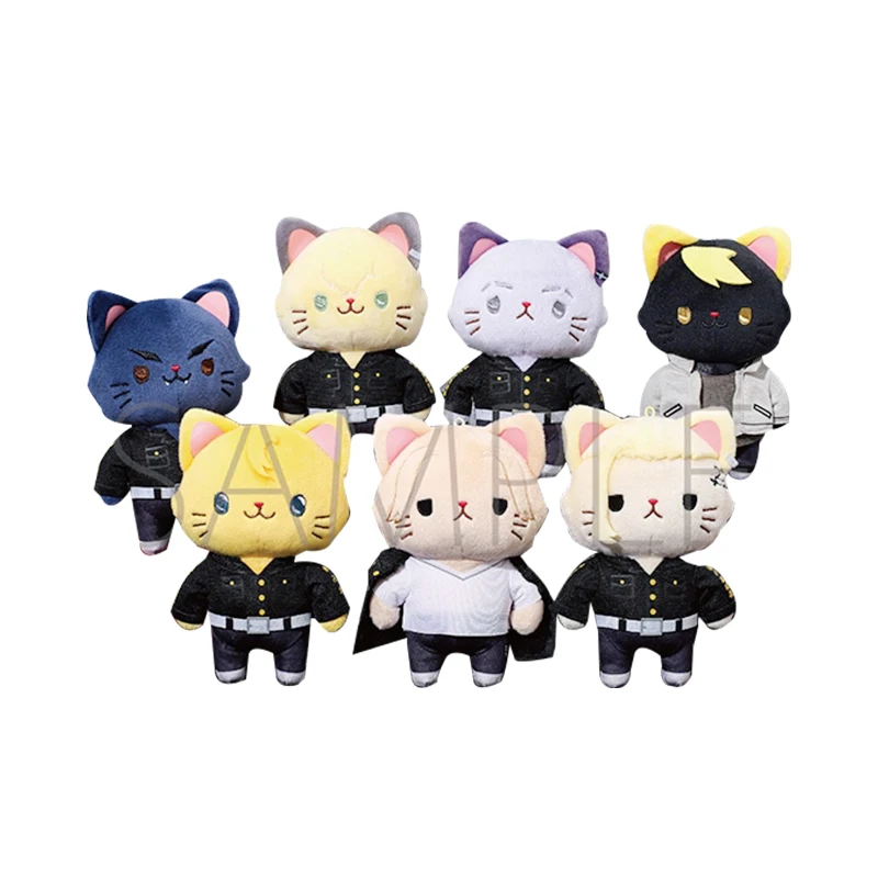 Juguetes de peluche genuinos de Anime Tokyo Revenger Sano Ken Keisuk Kazutora Matsuno, máscara de ojo, Gato de dibujos animados, muñeco colgante con Gato, 15CM