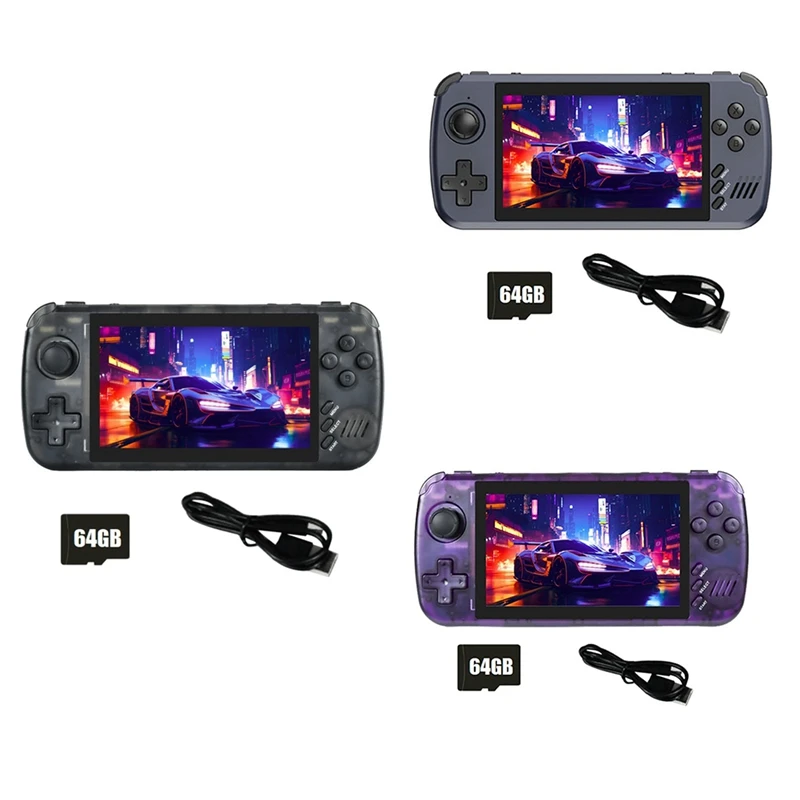 X39pro Retro Video Game Console 64GB 4.5 Inch Screen Support 2-Player Games Handheld Gamepad Children Gifts Durable C