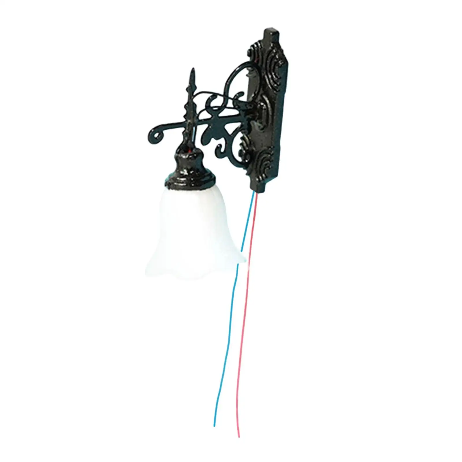 Miniature Light Wall Lamp 1 87 Scale Warm LED Lighting Fixture Dollhouse Accessories Furniture Set for Street Scene Model