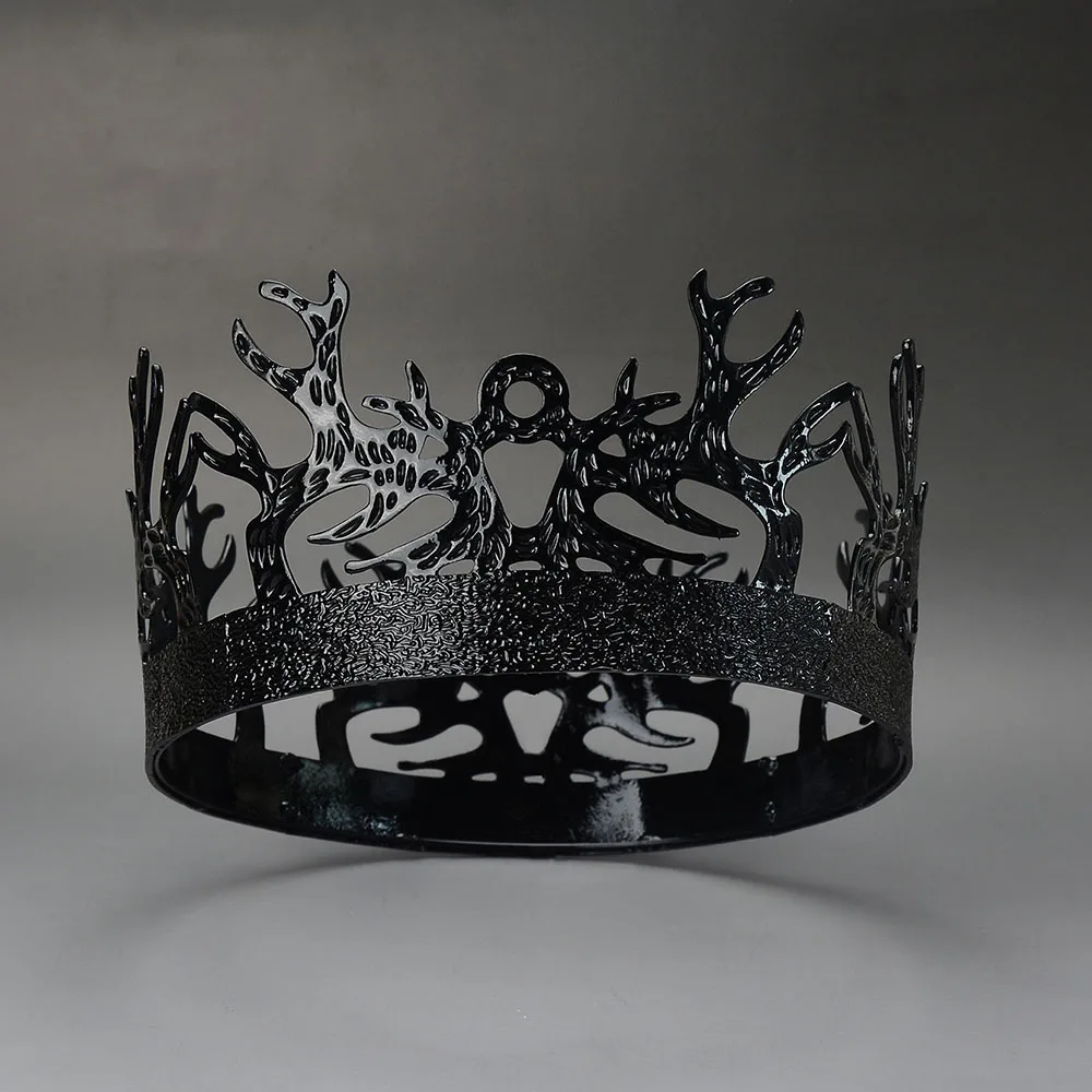 1 قطعة لعبة من عروش جوفري Baratheon التاج الأسود الرجال الملك تيارا للمهرجانات تأثيري القرون الوسطى القوطية إكسسوارات الشعر تحت عنوان