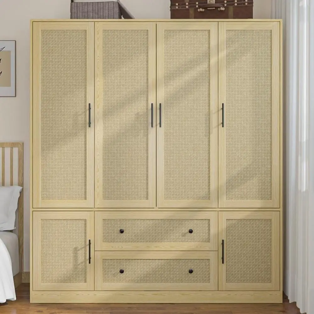 

Шкаф из ротанга Шкаф с большим ящиком для хранения Шкаф с подвесным стержнем