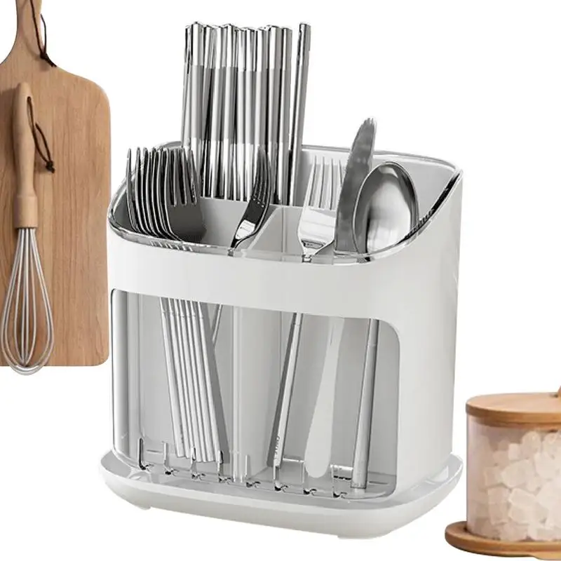 Stainless Steel Kitchen Utensil Holder Drying Rack Silverware Organizer Holder Draining Storage Rack For Tableware Fork