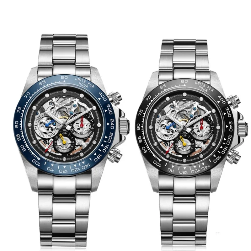 LOREO Men\'s Watches New Top Brand Automatic Mechanical Watch For Men Sport Stainless Steel Luminous Waterproof 200m Relogios