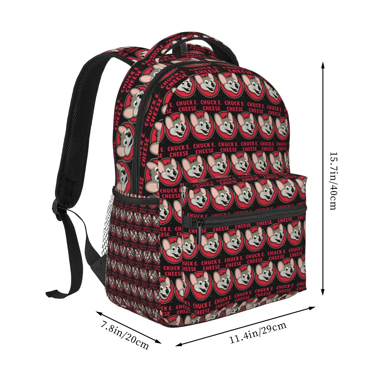 Chuck E Cheese Student Backpack School Bag Hiking Travel Daypack for Boys Girls Fashion Bookbag Shoulder Bags