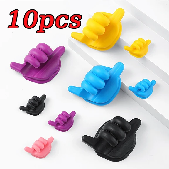 Creative Silicone Thumb Multifunctional Car Home Decoration Hooks Auto Organizer Home/Office Data Cable Car Accessories