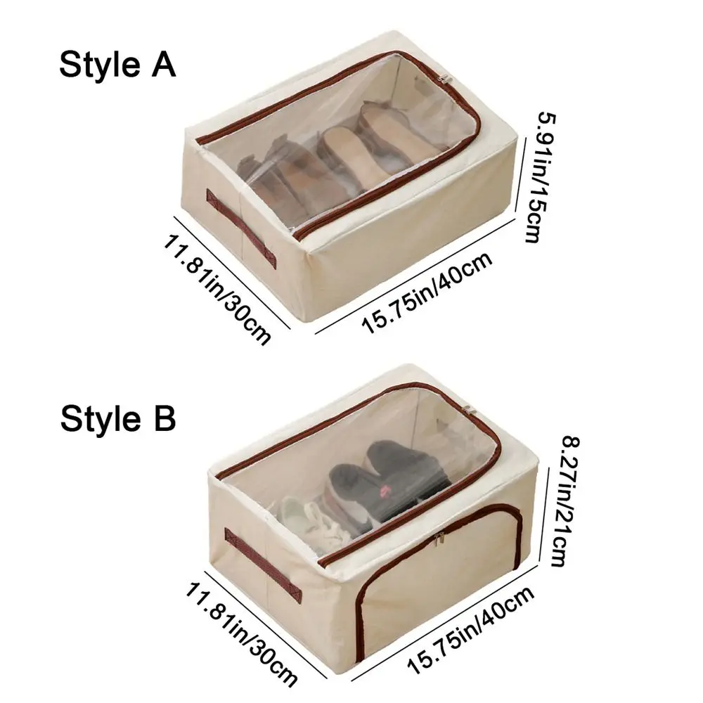 Steel Frame Underbed Shoe Storage Box Foldable Large Capacity Under Bed Storage Containers with Zipper Moisture-Proof