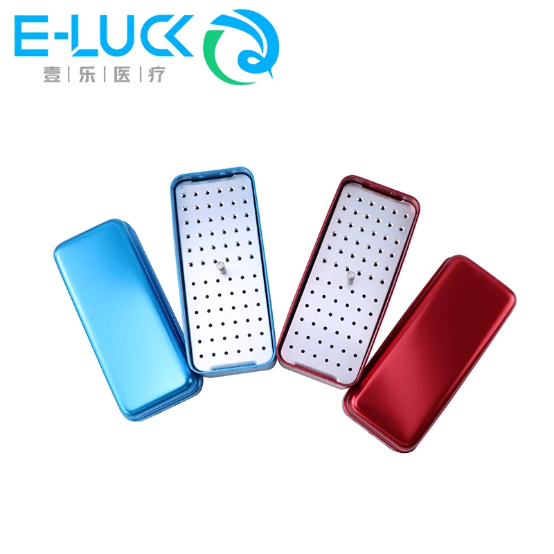 72 Holes Dental Diamond Bur Holder Endodontic Sterilization Box Cleaning Stand Autoclavable Box Organize Aluminum Case