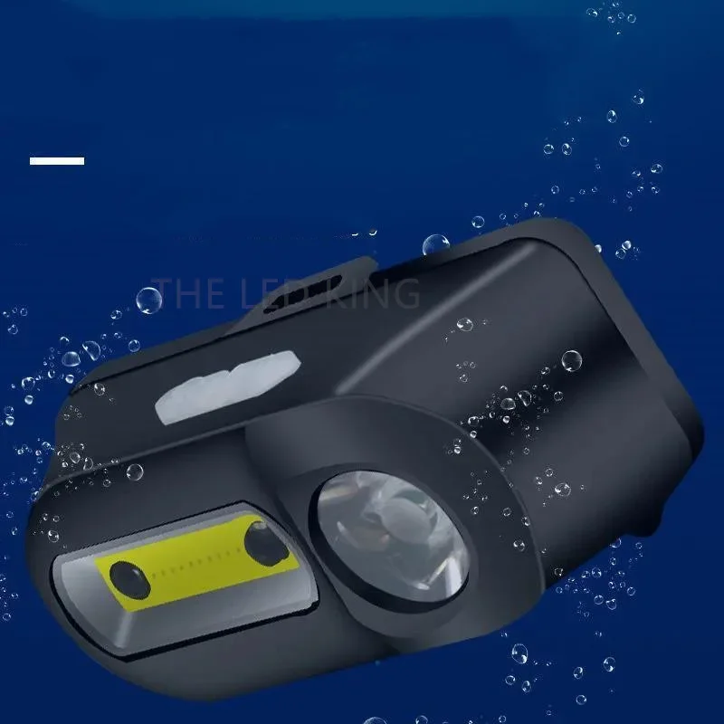 6000LM USB XP-G T6 + COB Led كشافات رئيس مصباح يدوي المصباح قابلة للشحن 18650 بطارية تعمل مصباح محمول