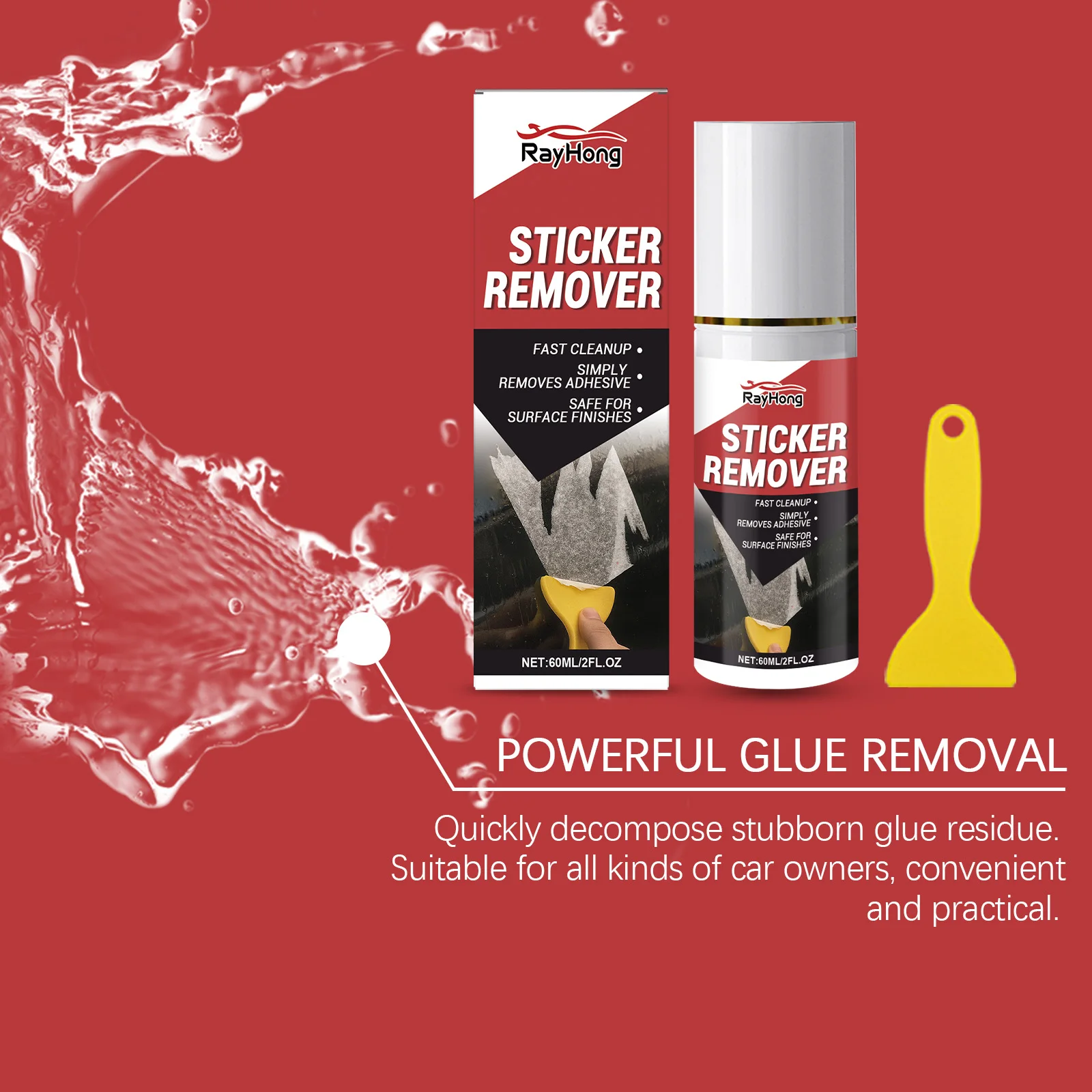 強力な自動車用接着剤除去スプレーは、車のガラス、金属、プラスチックから粘着性のあるテープの糊やデカールの残留物を溶解します。ツールが付属しています。