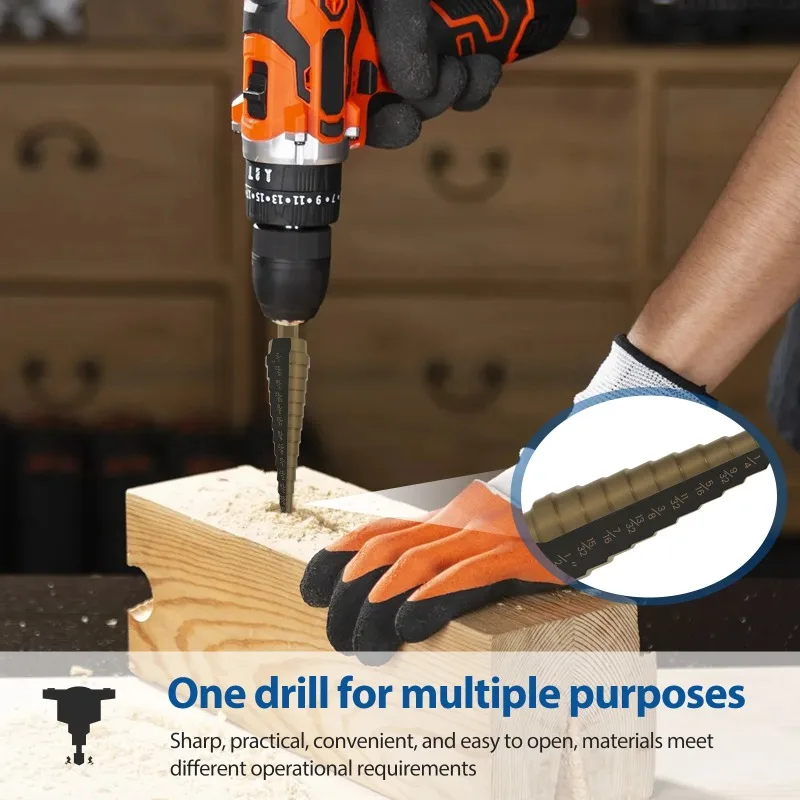 

Набор сверл для лестниц кобальтового цвета, 5 штук в коробке, сверла для лестниц из титанового сплава из быстрорежущей стали, деревообработка в алюминиевом корпусе