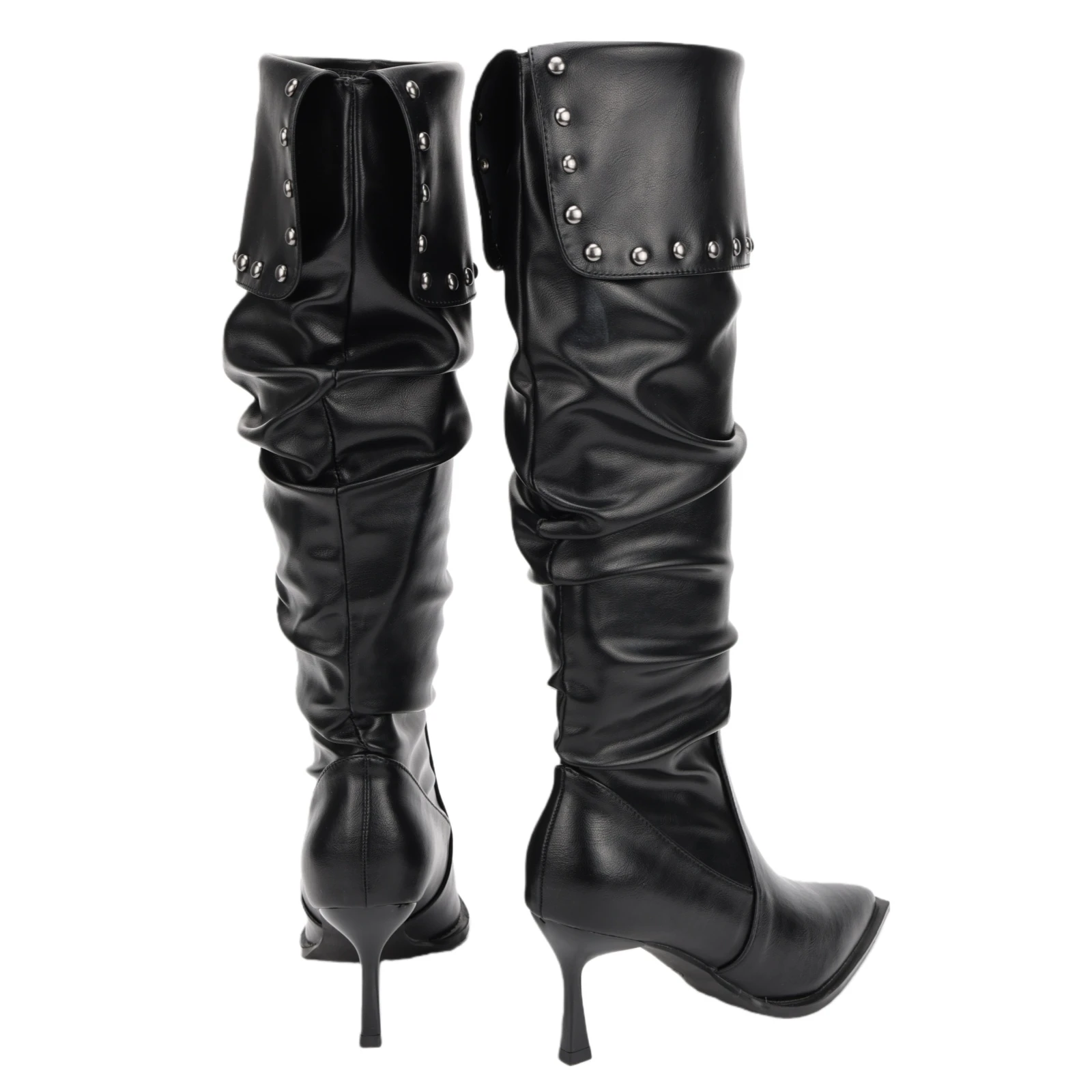 Steampunk Victorian Women High Heel Boots Tall Thigh Pirate Bottes Over Knee Winter Riding Shoes Rivet Cosplay Boot