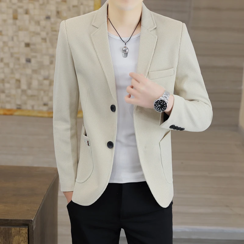 

High Quality Solid Color Suit Jacket for Menslim Fit Casual Business Dress Coats Social Office Wedding Banquet Blazers M-4XL