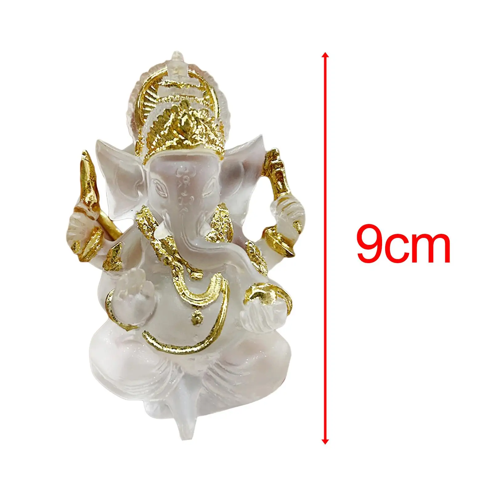 Resin Elephant Ganesha Buddha Statue Tabletop Decoration Decorative Height 9cm