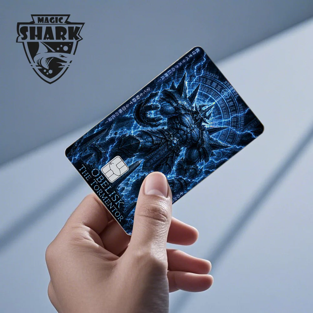 2026 New Magic Shark Yo-gi-oh Blue Eyes Dragon Dark Magican Girl Holographic Laser Skin Sticker Film for Credit Bank Debit Card view 4