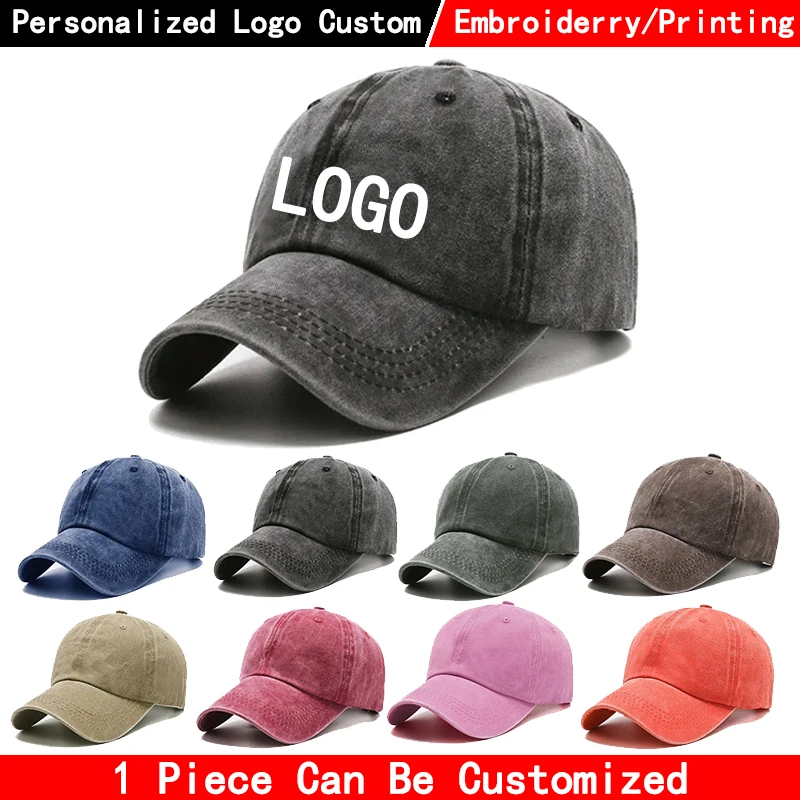 Customizable Vintage Dad Hat Adjustable Snapback Cap Hip Hop Style Embroidery/Print Team Logo Trucker Hat for Men & Women