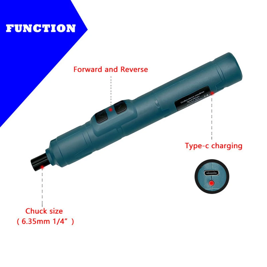 Imagem -02 - Chave de Fenda Elétrica sem Fio Mini Ferramentas Elétricas 3.6v Tipo-c Recarregável Smart Home Manutenção Doméstica Reparação