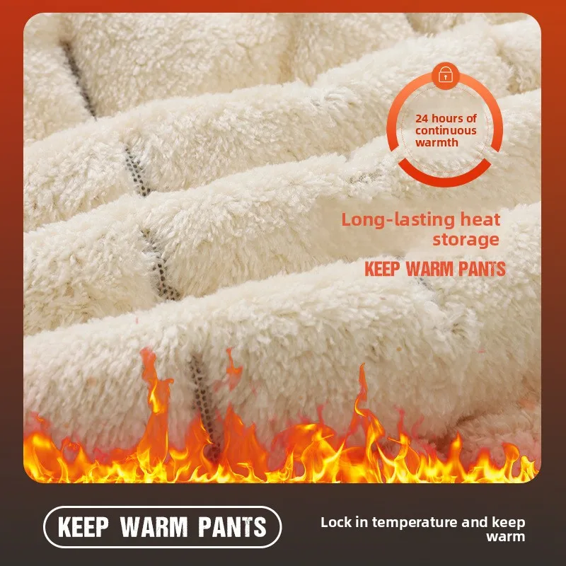 السراويل السوداء الرجال الشتاء السراويل الدافئة لامب المخملية مستقيم كبير الحجم الرجال بناطيل كاجوال زائد المخملية سمكا فضفاض رجل #4