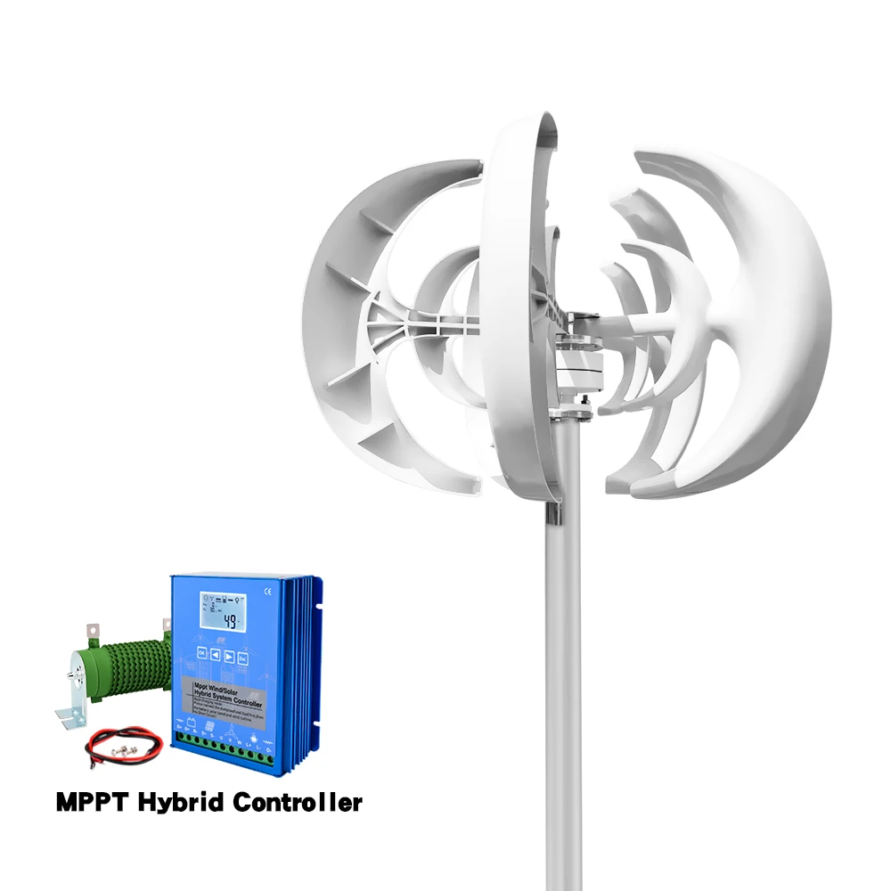 Snelle levering van 5000W 24V 48V verticale windturbine Huishoudelijk geluidsarm en efficiënt zonnecelsysteem in Polen