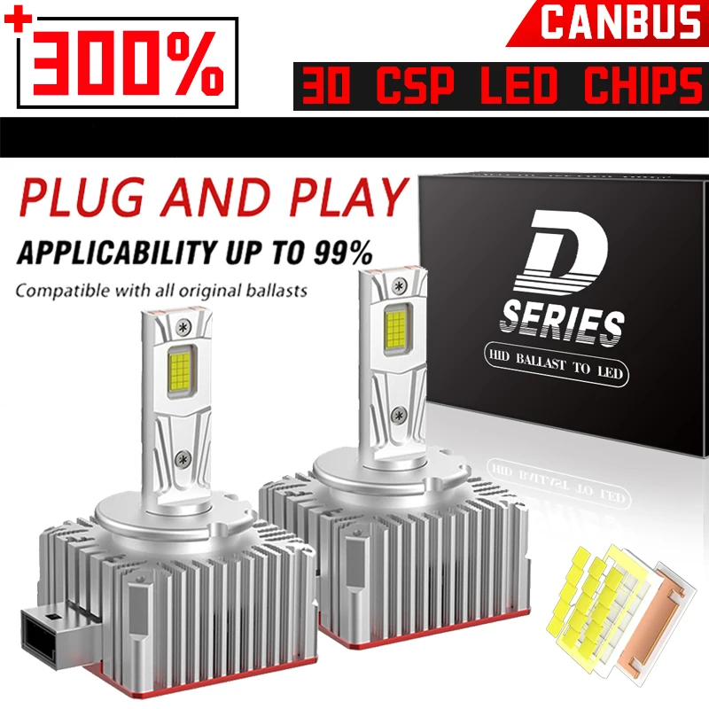 

2PCS 35W LED Car Headlight D1S D2S D3S D4S D5S D8S Canbus No Error Lamp Auto Headlamp Bulbs Car Light 6000K White High Low Beam