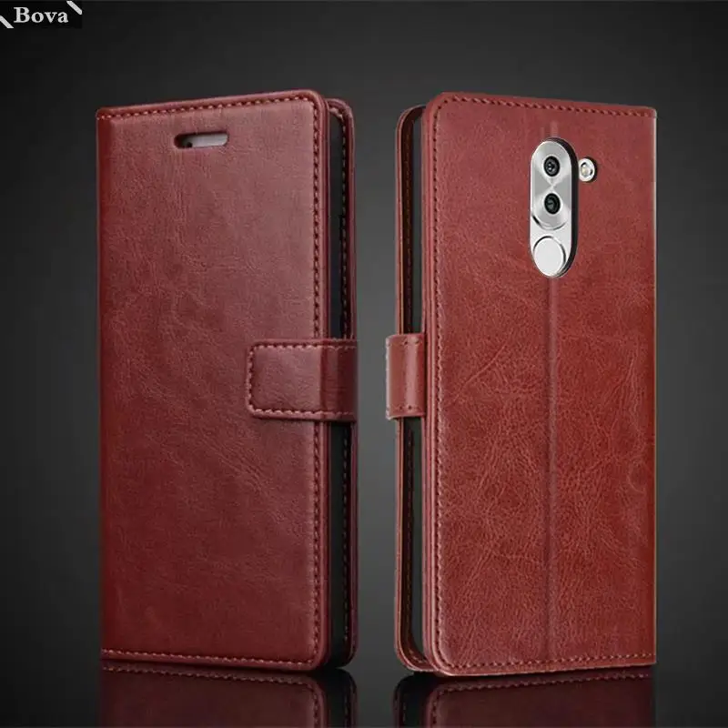 Funda con tarjetero para Huawei Honor 6X / GR5 2017, cubierta de cuero Pu con tapa, billetera Retro, funda de teléfono de negocios