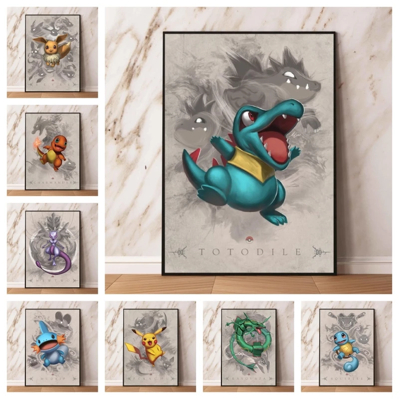 

Canvas Hd Prints Pokemon Pikachu High Quality Art Friends Gifts Decorative Aesthetic Poster Home Room Painting Wall Stickers