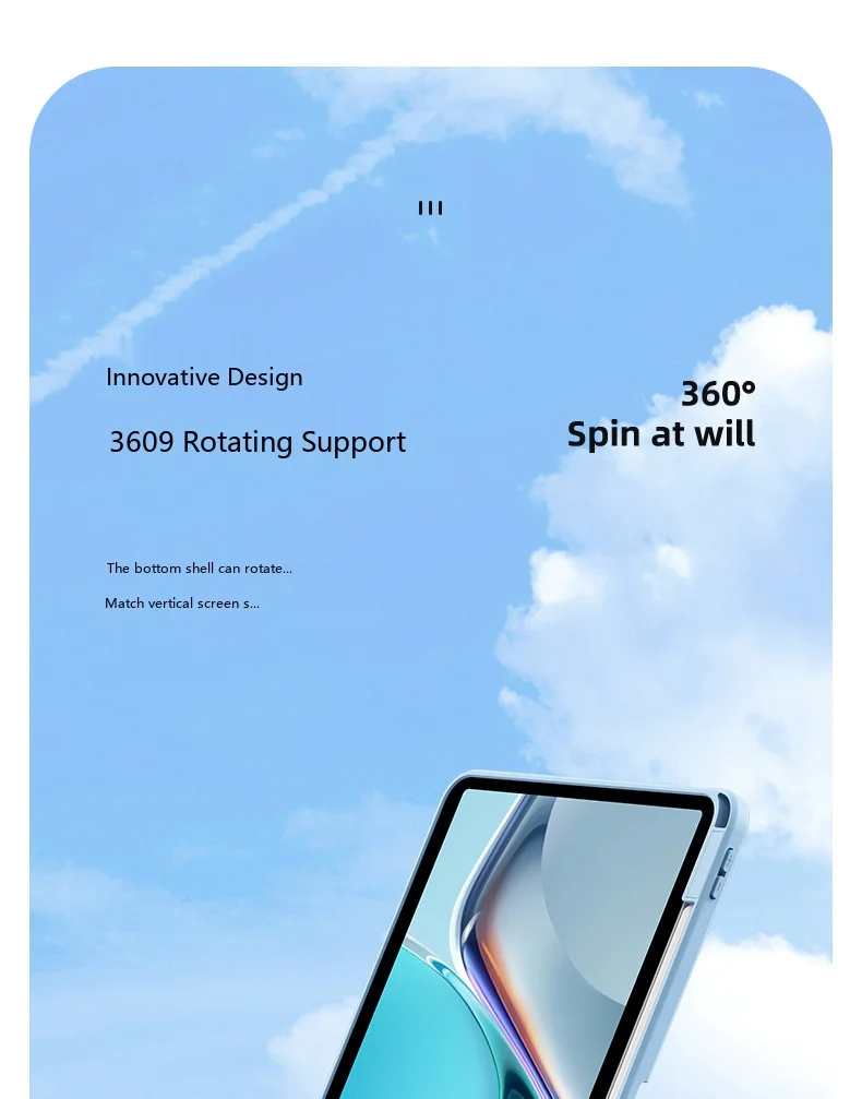 Für Honor Pad 13,3 12,3 12,1 11,5 11 10,8 10,4 Zoll 360° Drehbare Buchhülle mit Stifthalter und Ständer – Detail 6