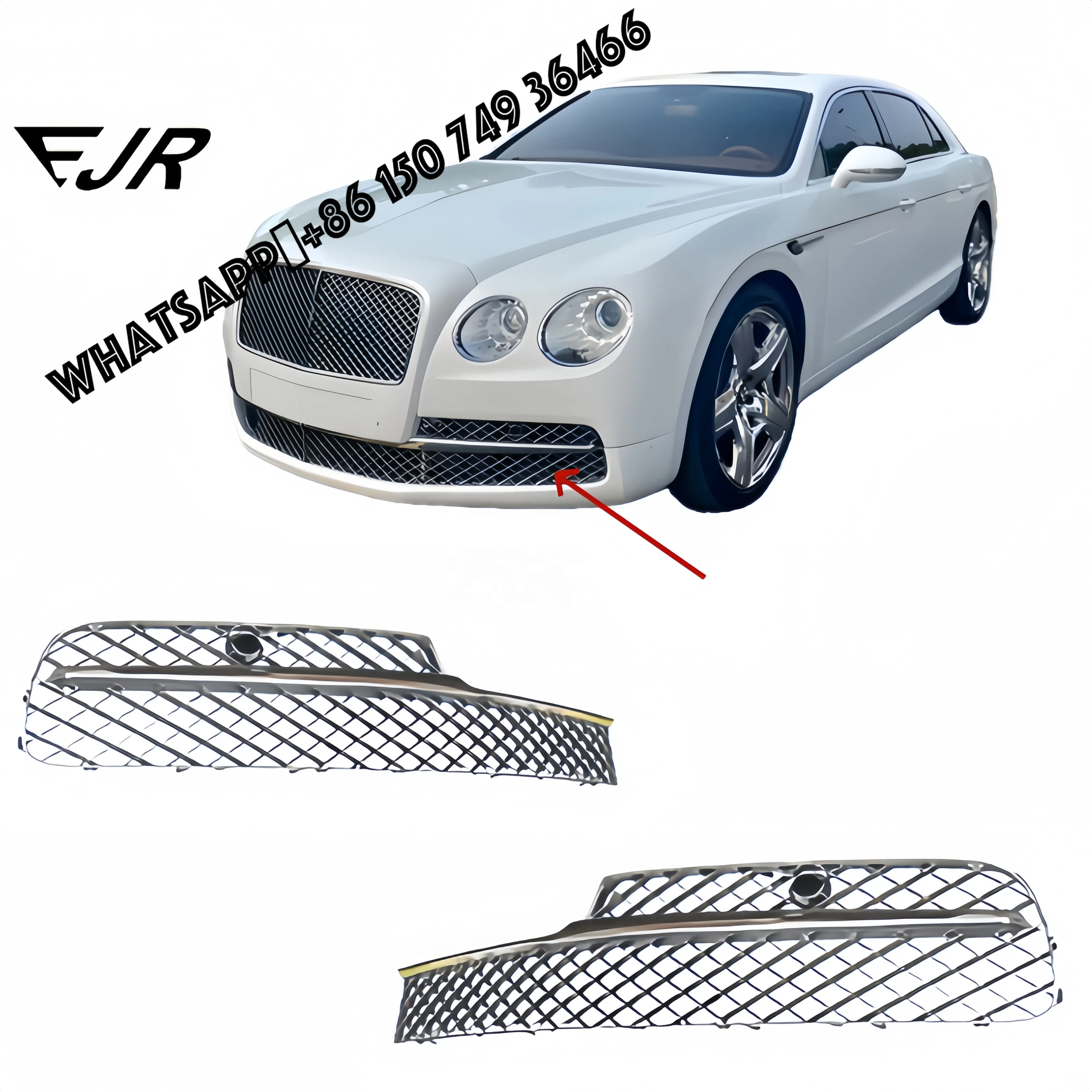 EJR 4W0807647A 4W0807648A New Plastic Chrome Lower Grille for Flying Spur 2013-2015
