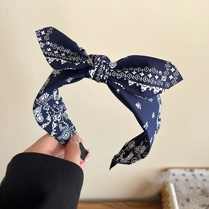 1/2 Stück Elegantes Stoff-Stirnband mit breitem Cashew-Print für Frauen, Bohemian-Stil, Haarband für den täglichen Gebrauch, modisches Haarband für Mädchen zum Gesichtwaschen. – Detail 6