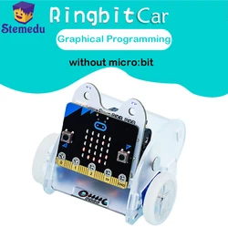 Carro Robótico Educacional para Crianças Stem Mini Robot Kit, Anel, V2 para Micro: bit (Micro: bit), Programação Gráfica