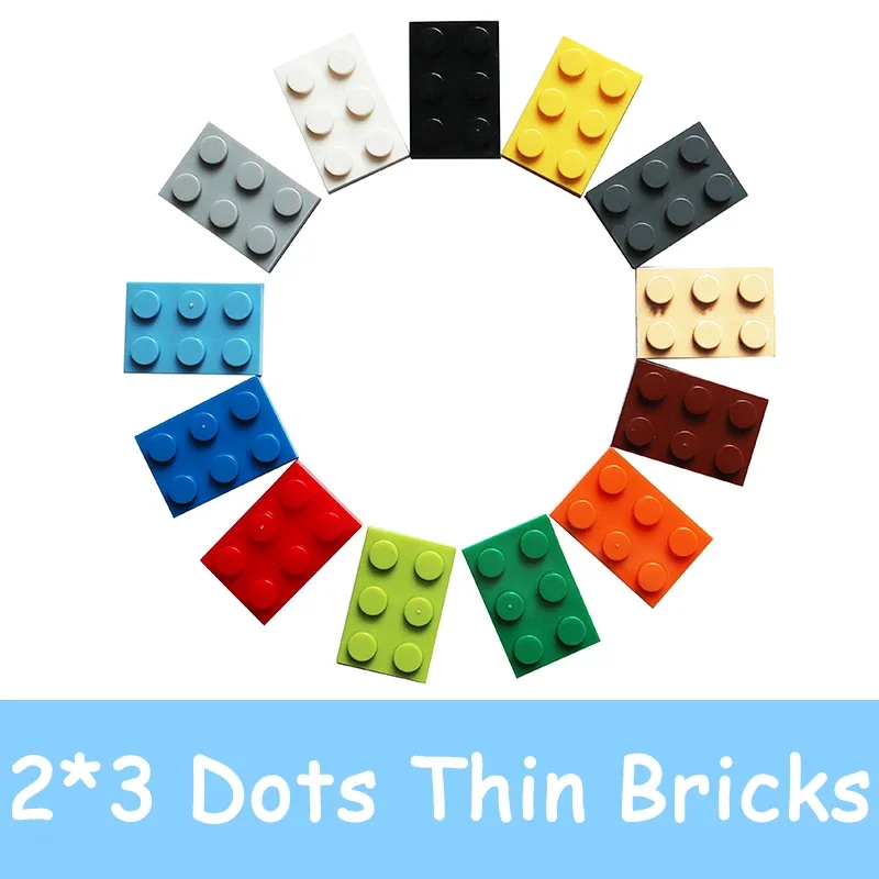 

50PCS Size 2x3 Dot Plate MOC Assemble Particles DIY Building Blocks 2*3 Figures Bricks Educational Creative Toy for Kid 3021